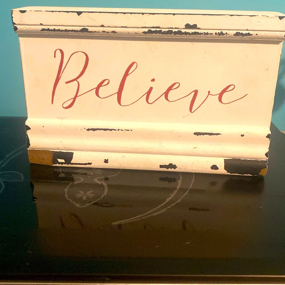 Wooden sign Believe